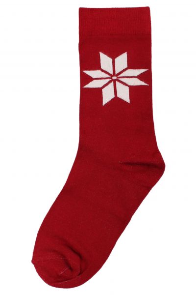 DANEFAE - DANEWALK WITH ME SOCKS - DAMEN SOCKEN - DK RED SNOWFLAKES