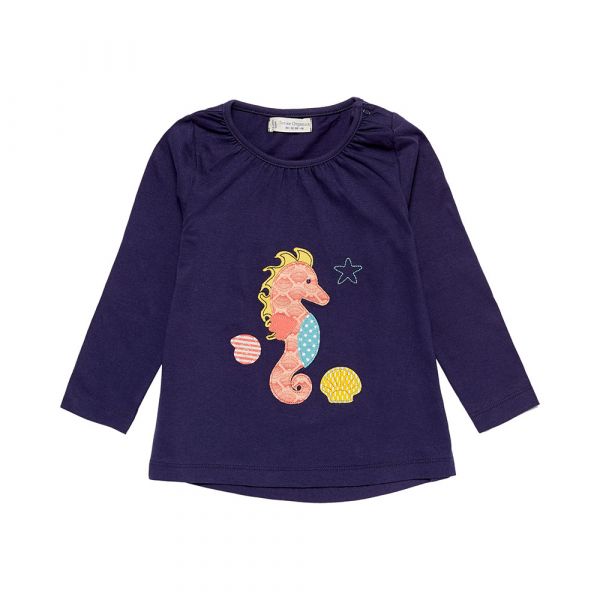 SENSE ORGANICS - MINA - LANGARMSHIRT - NAVY SEAHORSE