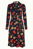 KING LOUIE - LOLA DRESS MELODY - GEBLÜMTES DAMEN KLEID - EVENING BLUE KING LOUIE - LOLA DRESS MELODY - GEBLÜMTES DAMEN KLEID - EVENING BLUE