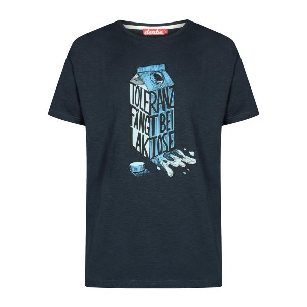 DERBE - LAKTOSE - HERREN T-SHIRT - NAVY