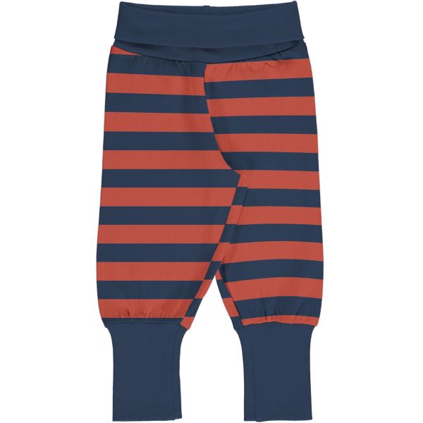 MAXOMORRA - PANTS RIB STRIPE - BIO KREMPELHOSE STREIFEN