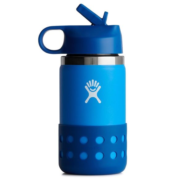 HYDRO FLASK - 12 OZ KIDS WITE MOUTH STRAW LID AND BOOT LAKE - ISOLIERTER KINDER TRINKBECHER - 345 ml