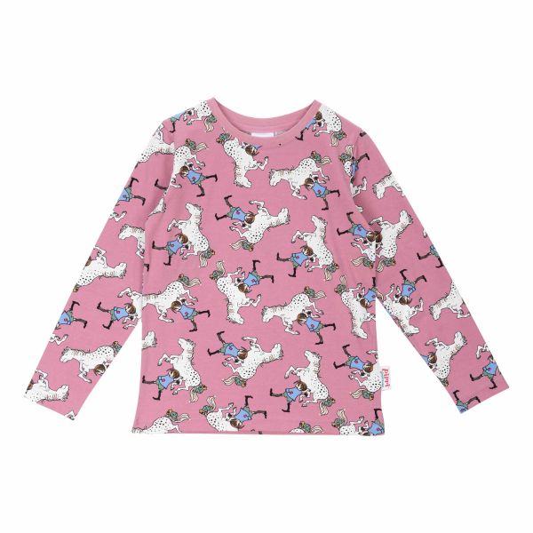 MARTINEX - THE HORSE SHIRT - KINDER LANGARMSHIRT - DROSE/DUNKELROSA