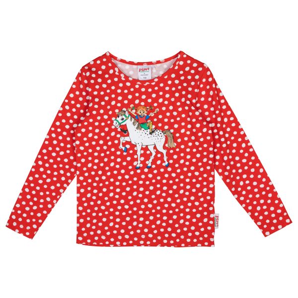 MARTINEX - SPECKLED SHIRT - GEPUNKTETES LANGARMSHIRT PIPPI LANGSTRUMPF - RED