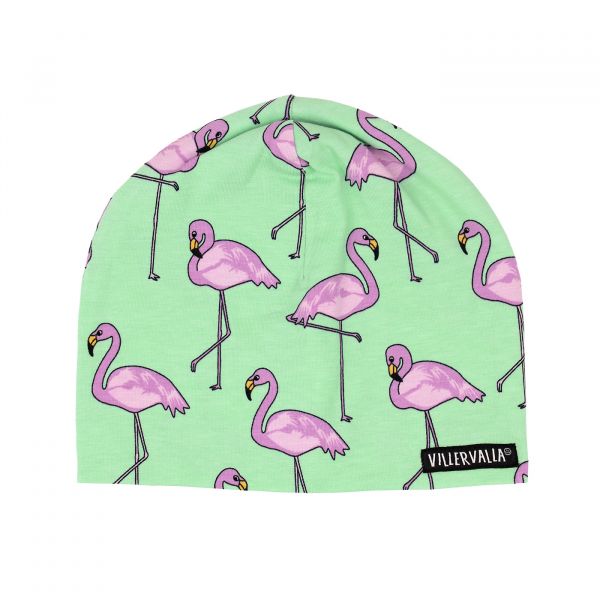 VILLERVALLA - BEANIE - JERSEY MÜTZE MIT TIERPRINT - FLAMINGO