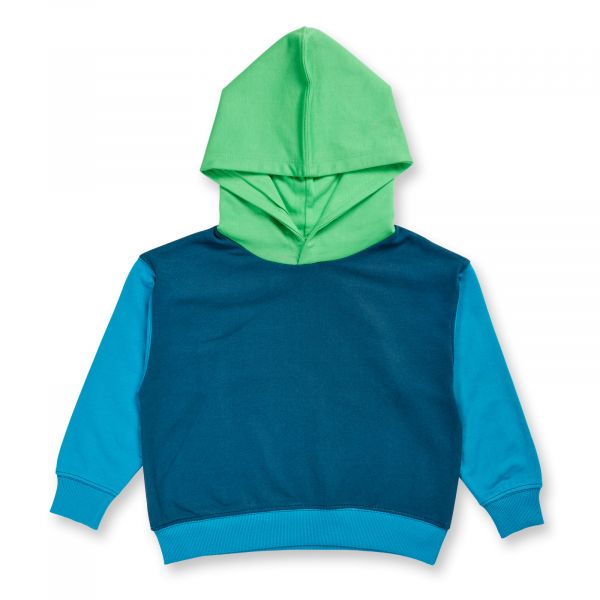 SENSE ORGANICS - LIAM - SWEAT- KAPUZEN PULLOVER - DARKTEAL/PETROL/APPLE GREEN