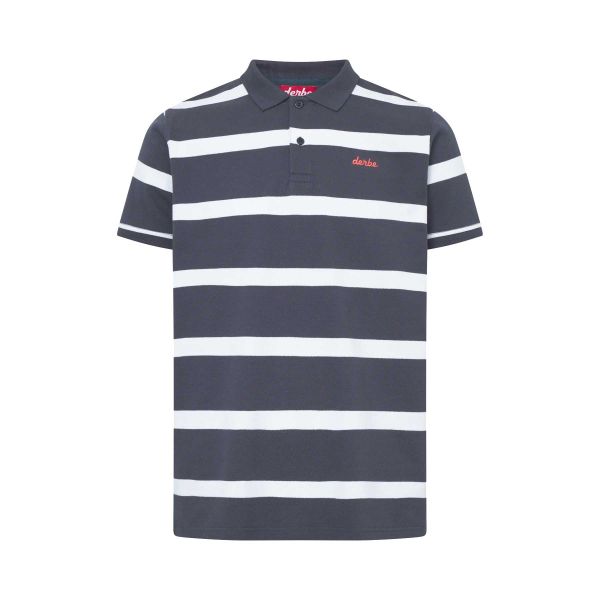 DERBE - POLO_BLOCKSTRIPED - HERREN POLO SHIRT - NAVY