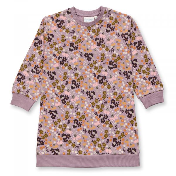 SENSE ORGANICS - JOLA SWEAT DRESS - LANGARMKLEID - AOP FLOWERS MAUVE