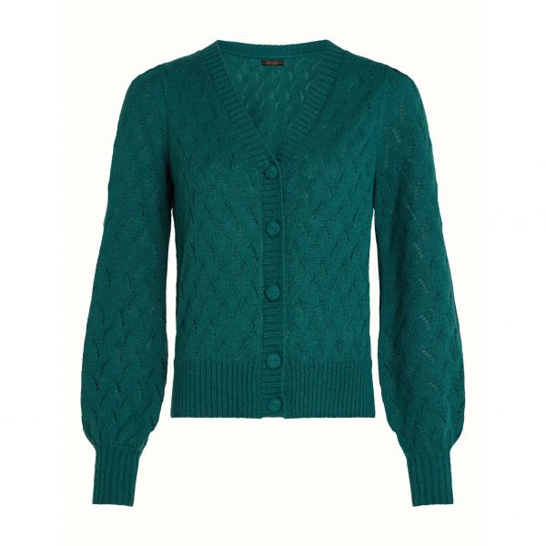 KING LOUIE - CARDI V FARFALLE - DAMEN STRICKJACKE - SPRUCED GREEN