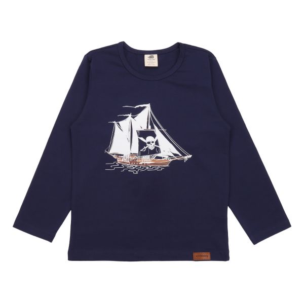 WALKIDDY - JERSEY SHIRT - LANGARM - PIRATE SHIPS NAVY