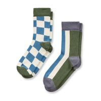 Blue Check/ Olive-Blue Stripes