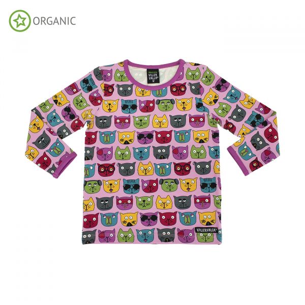 VILLERVALLA - T-SHIRT L/S - LANGARMSHIRT MIT KATZEN-RILL