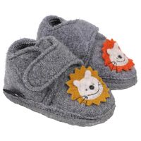 NANGA - LION KING -  KINDER HAUSSCHUH AUS SCHURWOLLE - GRAU NANGA - LION KING -  KINDER HAUSSCHUH AUS SCHURWOLLE - GRAU