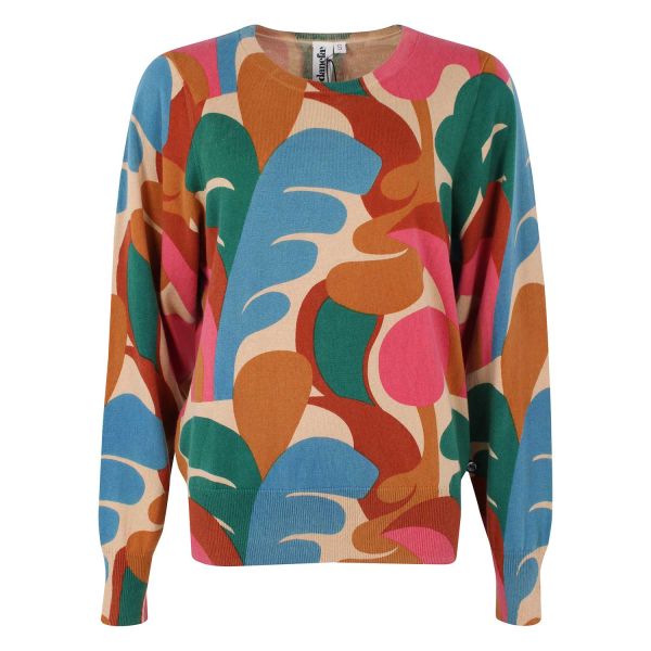 DANEFAE - DANESVALE WOOL MIX AOP SWEATER - DAMEN STRICKPULLOVER - NOUGAT TROPS
