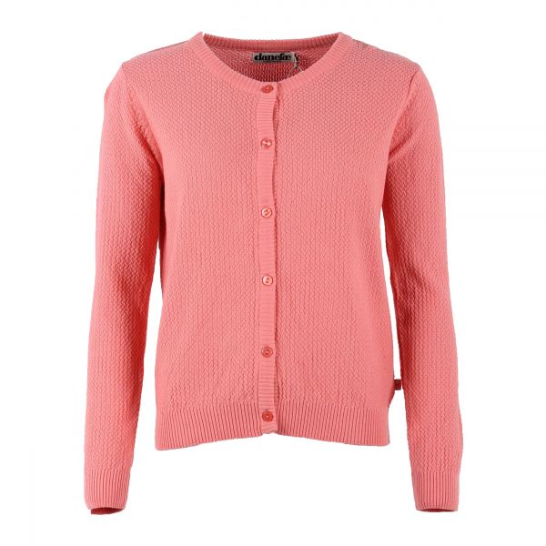 DANEFAE - DANESAGA PEARL CARDIGAN - DAMEN STRICKJACKE - CORAL