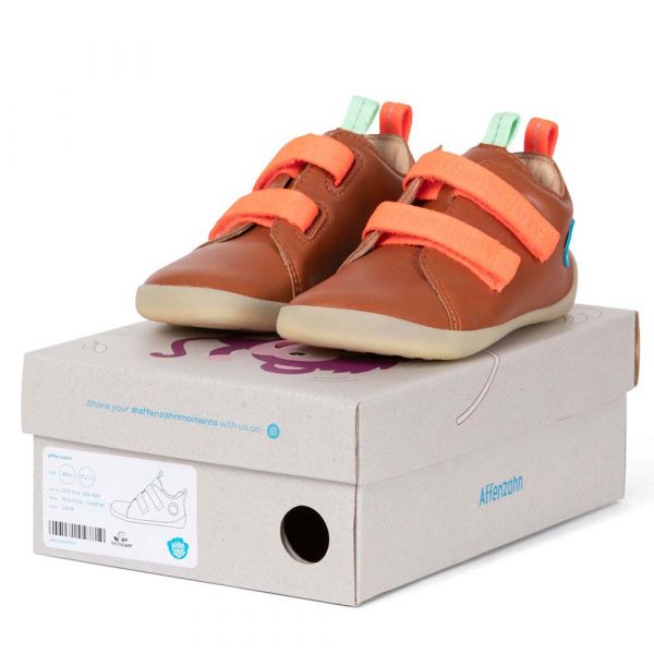 Affenzahn Leder Barfuss Schuh Flexi Timmi Tiger Lether Blue Nordgesichter Nordische Mode