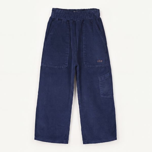 LÖTIEKIDS - CORDUROY PANTS - KORDHOSE - NAVY BLUE/SOLID