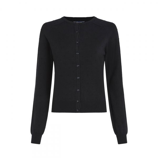 KING LOUIE - RAGLAN CARDI DROPLET - DAMEN STRICKJACKE - BLACK