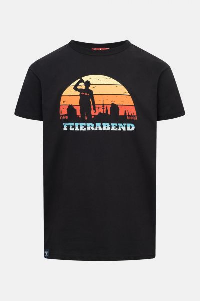 DERBE - FEIERABEND - HERREN KURZARM T-SHIRT -JET BLACK