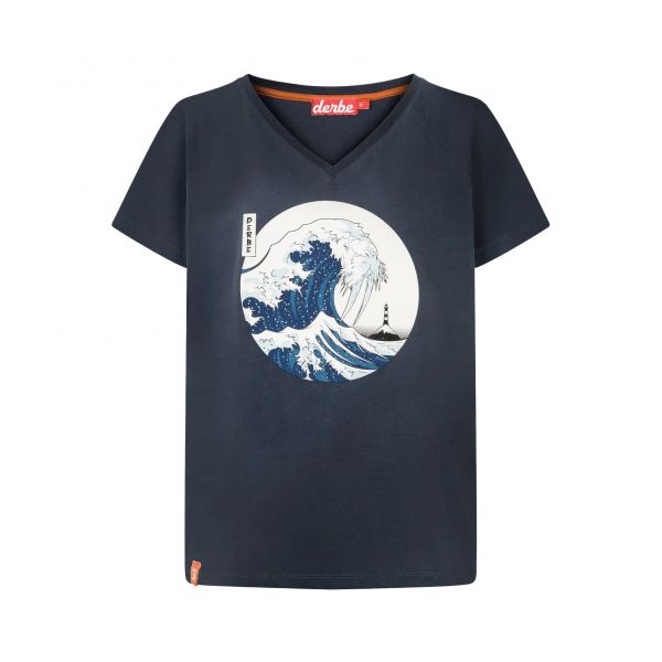 DERBE - WELLENROSS - DAMEN KURZARM T- SHIRT - NAVY