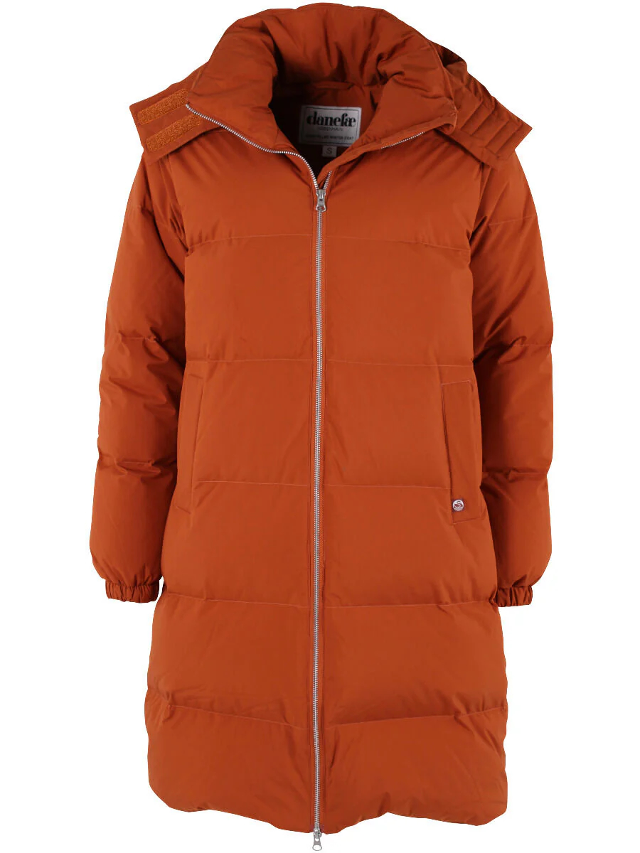 DANEFAE DANEGET DOWN WINTER COAT DAMEN WINTERMANTEL RUST JACKE UND MANTEL FRECHE MUTTER Nordgesichter Nordische Mode