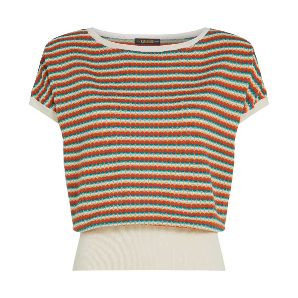KING LOUIE - LAIA TOP DIGA - DAMEN KURZARM OBERTEIL - ICE CREAM