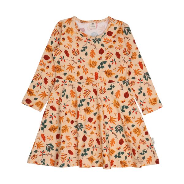 WALKIDDY - AUTUMN LEAVES-DRESS - KLEID - CREME/MULTI