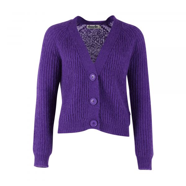 DANEFAE - DANADORABLE WOOL CARDIGAN - DAMEN STRICKJACKE - PURPLE