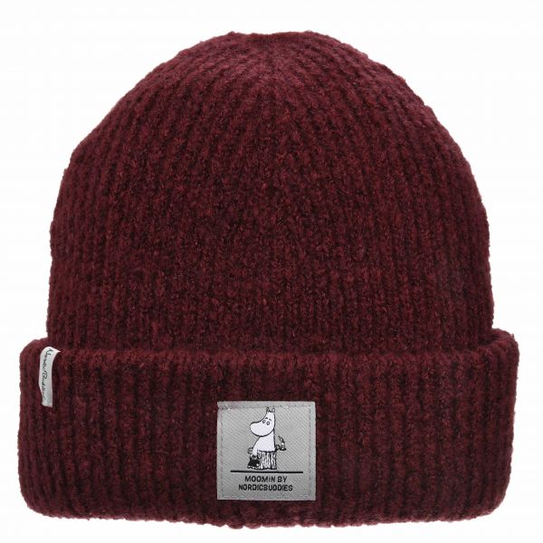 NORDIC BUDDIES - WINTER HAT BEANIE ADULT MOOMIN MAMMA - WINTER MÜTZE FÜR ERWACHSENE - BURGUNDI