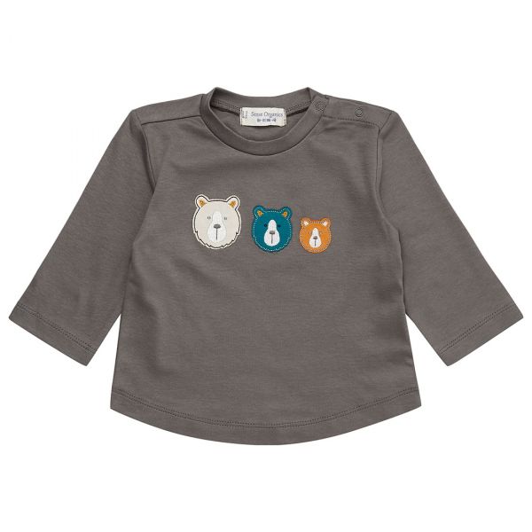 Sense Organics - CHESMU - BABY SHIRT LANGARM - Navy/Boar Appliqué