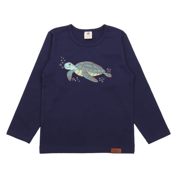 WALKIDDY - JERSEY SHIRT - LANGARM - WHALES & SEA TURTLES NAVY