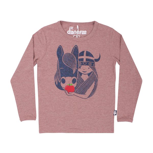 Danefae - Northpole Tee - Mädchen Langarmshirt Glitzer - Dry Rose Horse