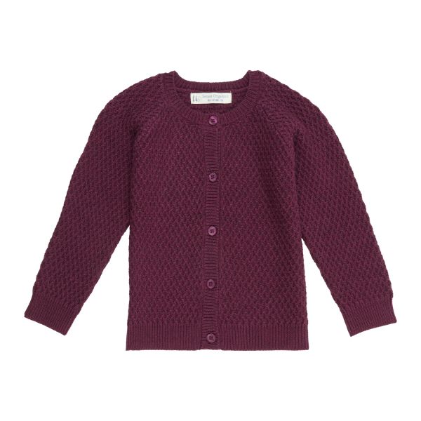 SENSE ORGANICS - ELIA BABY KNITTED CARDIGAN - BABY STRICKJACKE - AUBERGINE