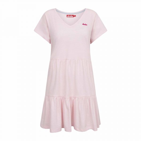 DERBE - MULTISTRIPED - DAMEN KLEID - OFF WHITE/ROSEATE SPOONBILL