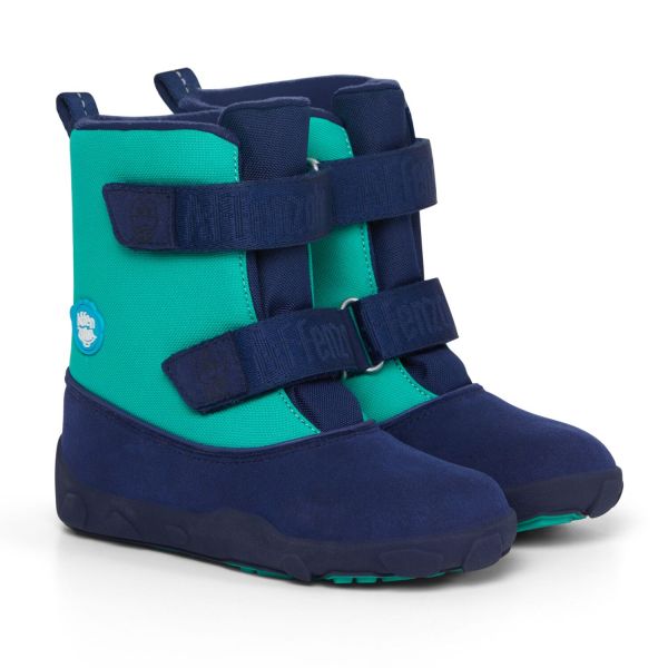 Affenzahn - Minimalschuh Winter - Vegan/Dino - Grün, Blau