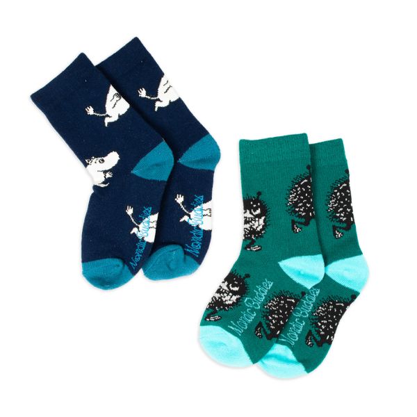 NORDIC BUDDIES - MOOMIN KIDS SOCKS 2-ER PACK - GROKE & STINKY