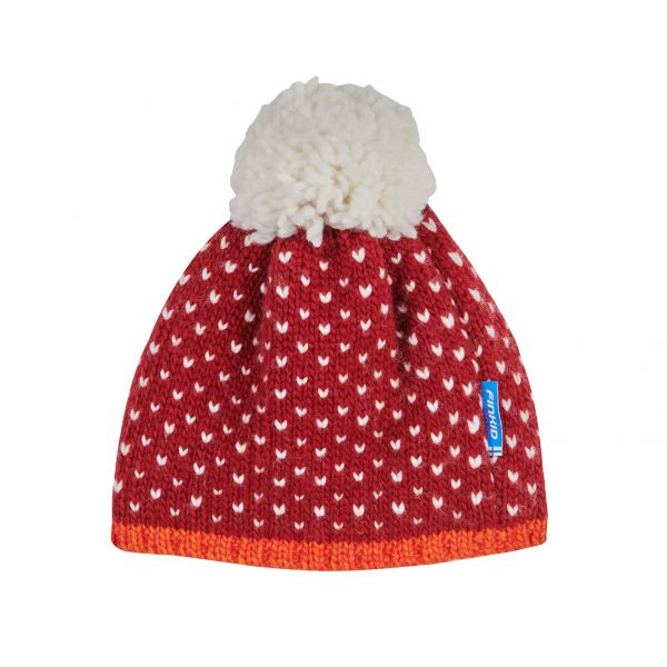 FINKID - PEKONI - GROBSTRICKBEANIE MIT PÜNKTCHEN UND BOMMEL