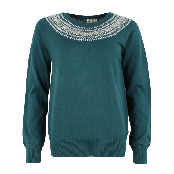 DANEFAE - DANEBRIGHT LIGHTS COTTON SWEATER - DAMEN STRICKPULLOVER - DK SLATE
