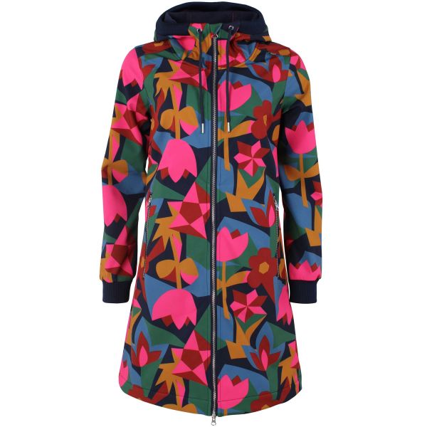 DANEFAE - DANEJANE SOFTSHELL - DAMEN SOFTSHELLMANTEL - DARK NANY/SOFT CHERRY GEOFLEUR