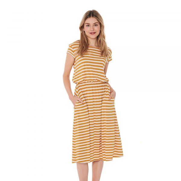 FINSIDE - MEKKO - GESTREIFTES DAMEN KURZARM KLEID