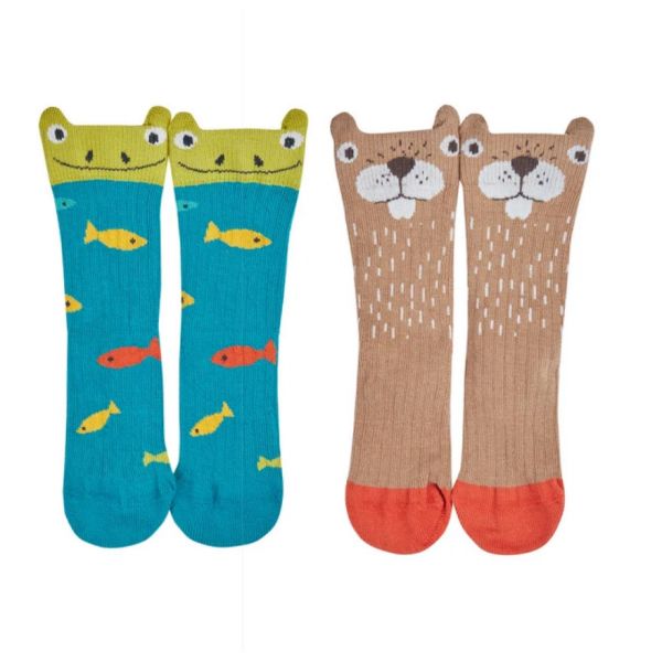 FRUGI - THE NATIONAL TRUST FOLD OVER SOCKS 2 PACK - BIO SOCKEN - BEAVER