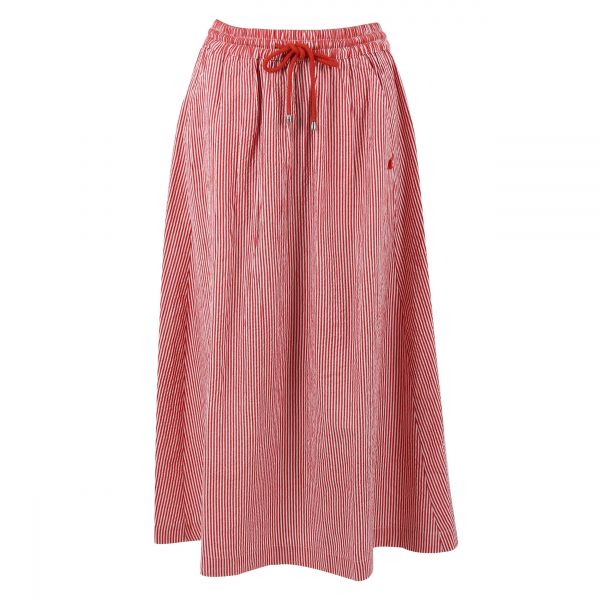 DANEFAE - DANESPRESSO SEARSUCKER SKIRT - DAMEN ROCK - BRIGHT RED/CHALK