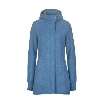 FINSIDE KANSA DAMEN WOLLFLEECE LANGJACKE MIT KAPUZE ZIP IN