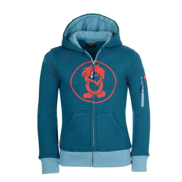 TROLLKIDS - KIDS SORTLAND JACKET - SWEAT KAPUZENJACKE - PETROL/DOLPHIN BLUE/SPICY RED