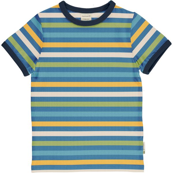 MAXOMORRA - TOP SS STRIPE STRIPE - BIO KURZARM T- SHIRT - STRIPE - OCEAN