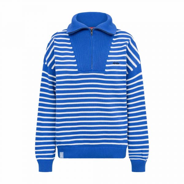 DERBE - TROYER_STRIPED - STRICKPULLOVER - PRINCESS BLUE