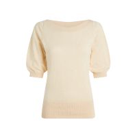 KING LOUIE - IVY TOP COCOON - DAMEN KURZARM PULLOVER - CREAM KING LOUIE - IVY TOP COCOON - DAMEN KURZARM PULLOVER - CREAM