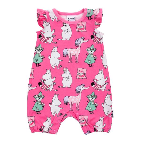 MARTINEX - GIRL GANG PLAYSUIT - KURZARM OVERALL - MAGENTHA