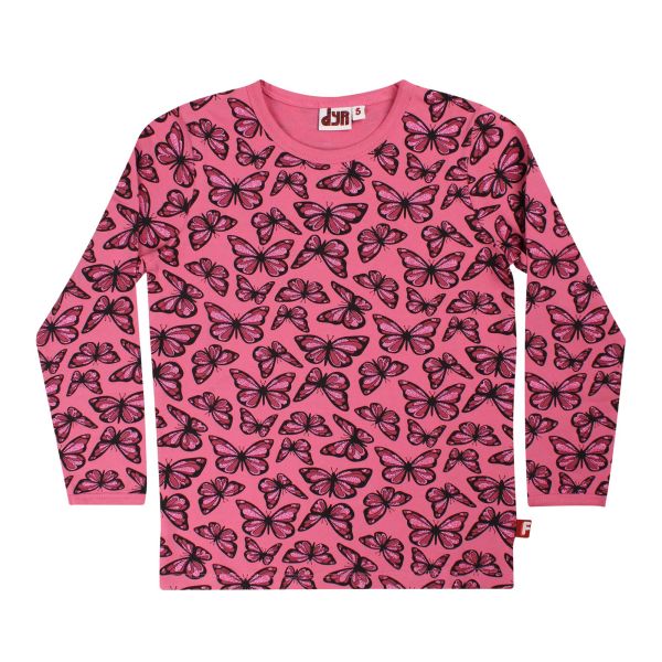 DANEFAE - DYRROAR T AOP/STRIB - LANGARMSHIRT - SOFT CHERRY FLUTTER