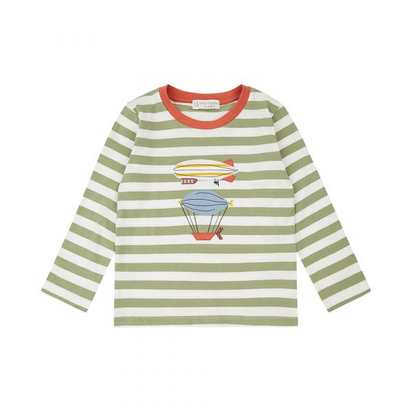 SENSE ORGANICS - REMO BABY SHIRT - LANGARM OBERTEIL - YELLOW/BIRD PRINT